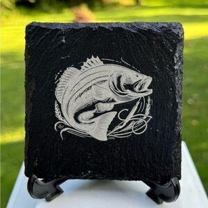 Black Slate Fish Coaster